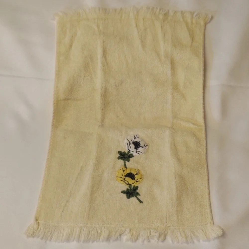 Bundle Of Vintage Colorful Embroidered Hand Towels - Floral 70s & 80's
